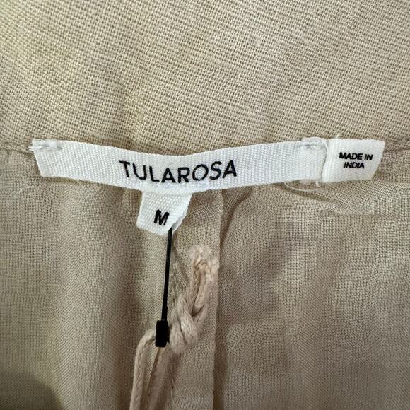 NWT Tularosa Penelope high-waisted embroidered shorts Cotton Linen Tan Medium - Picture 6 of 7